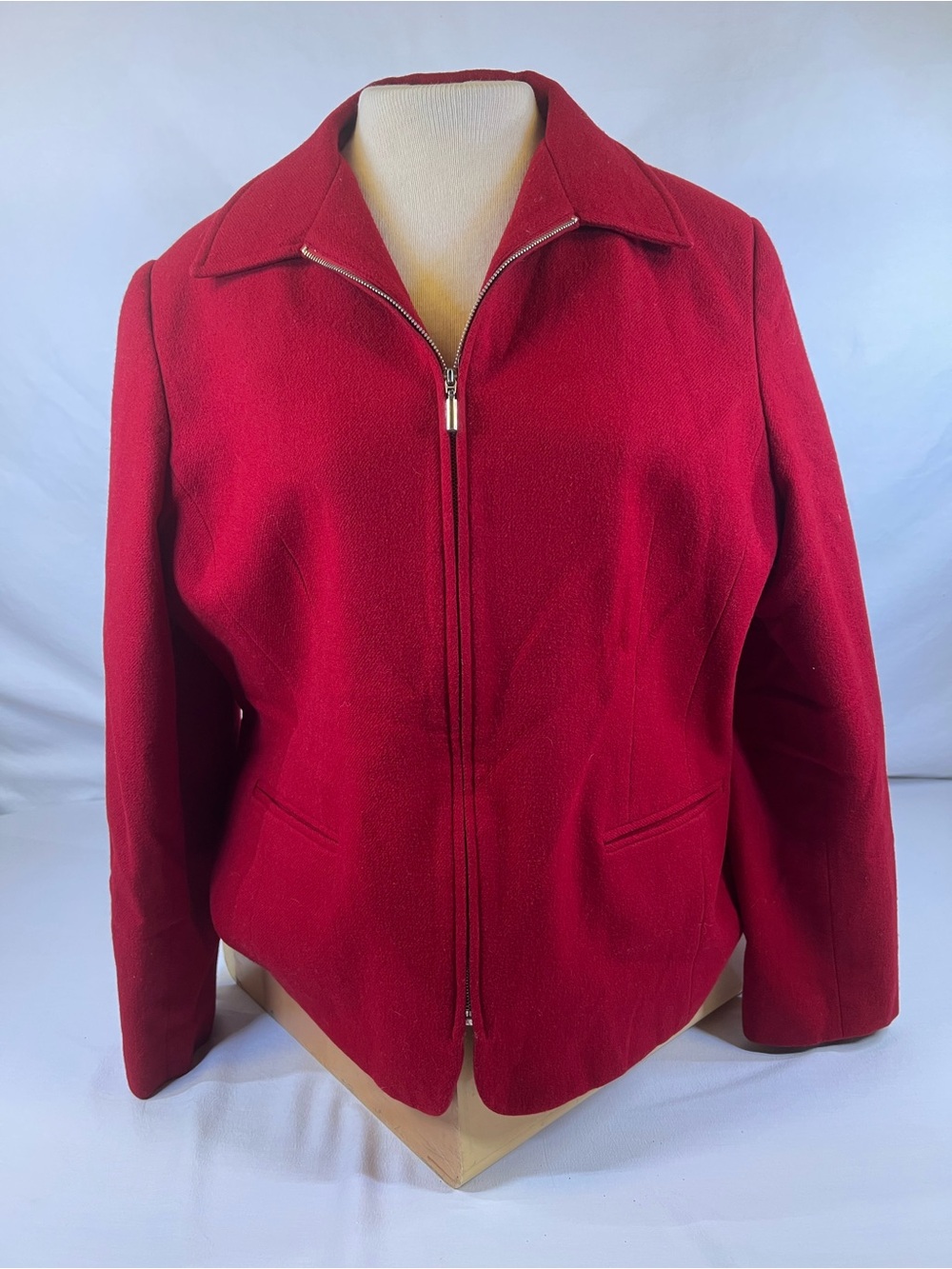 Sag Harbor Cherry Red Zip-Front Jacket